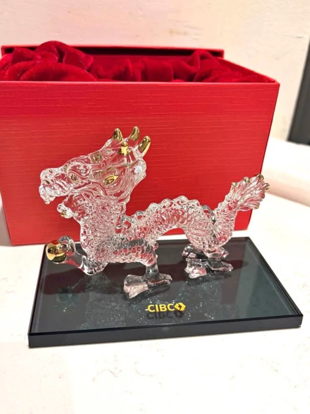CIBC Chinese New Year 2024 Glass Dragon Table Figurine